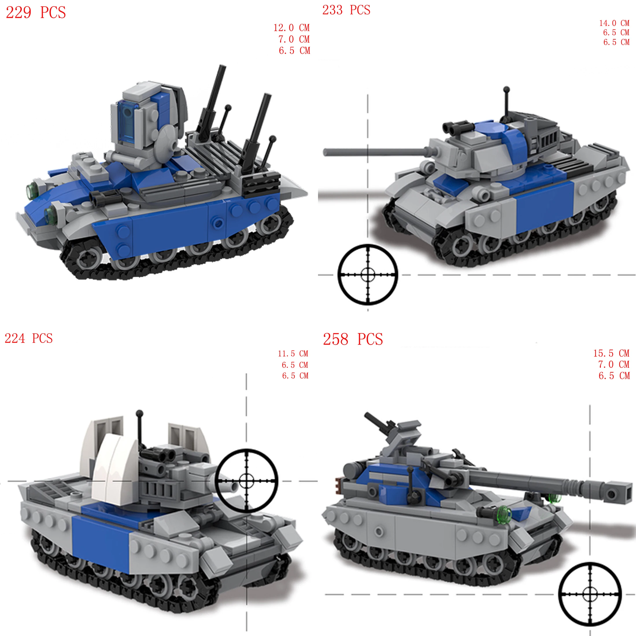Hot Military Us Allied Army Tank Destroyer Grizzly Battle Tank Prism Tank Mirage Tank Red Warte Blocchi Di Guerra Armi Mattoni Giocattoli