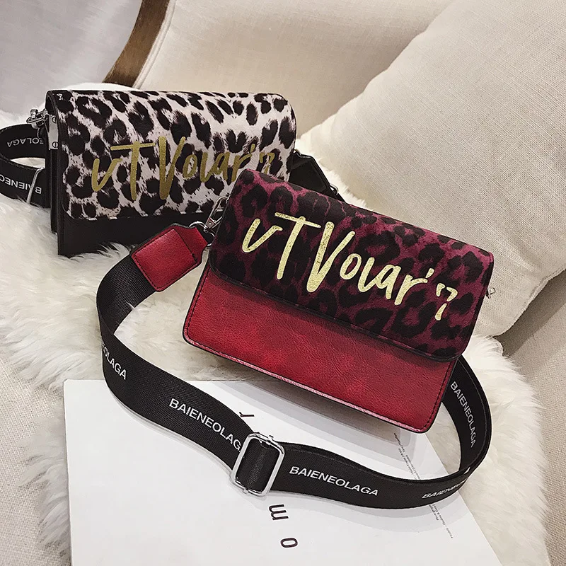 

Korean-style Stereo Stereotypes Square Sling Bag Leopord Pattern Dull Polish Simple One-Shoulder Oblique WOMEN'S Bag