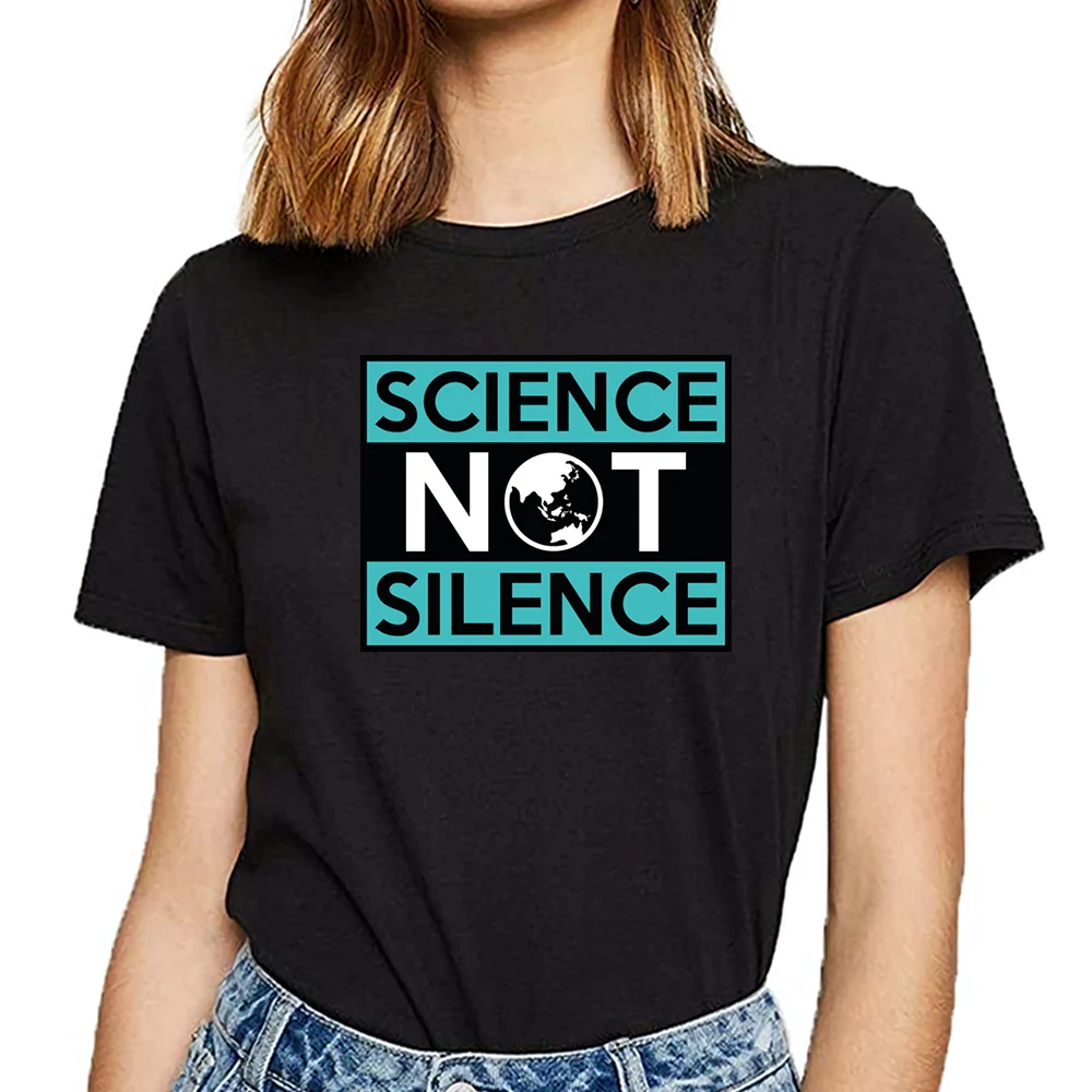 Женская Винтажная футболка в стиле хип-хоп science not silence | одежда