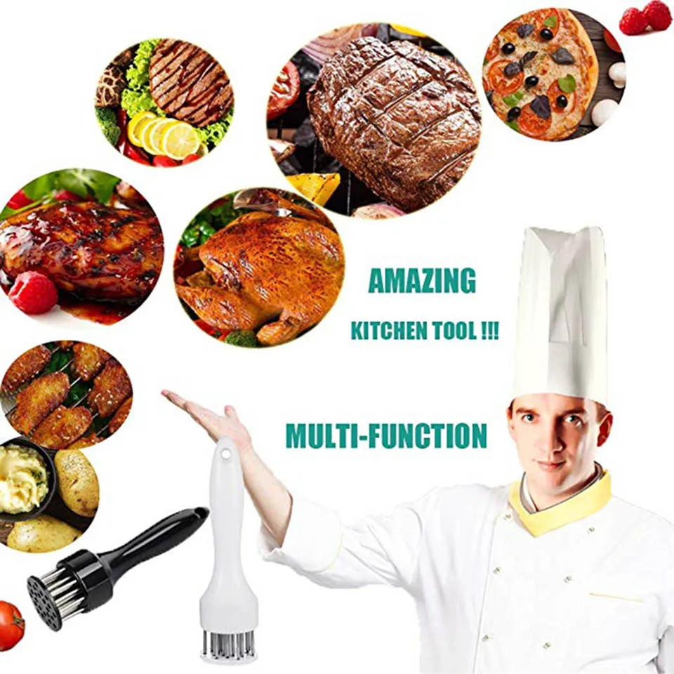 ICESTCHEF лезвия мясной тендерайзер из нержавеющей стали Профессиональный тендерайзер для мяса игла для стейк из свинины говядины инструменты для мясной промышленности и птицеводства