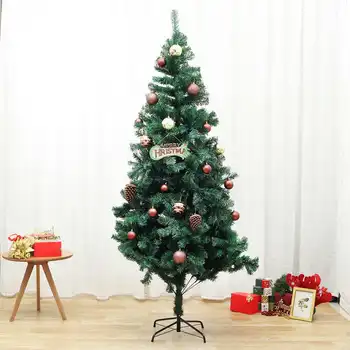 

US Shipping 2.1M 1.8M Artificial Green Christmas Tree with Iron Base 5.9ft 6.9ft PVC Encryption Christmas Tree for Home Decor