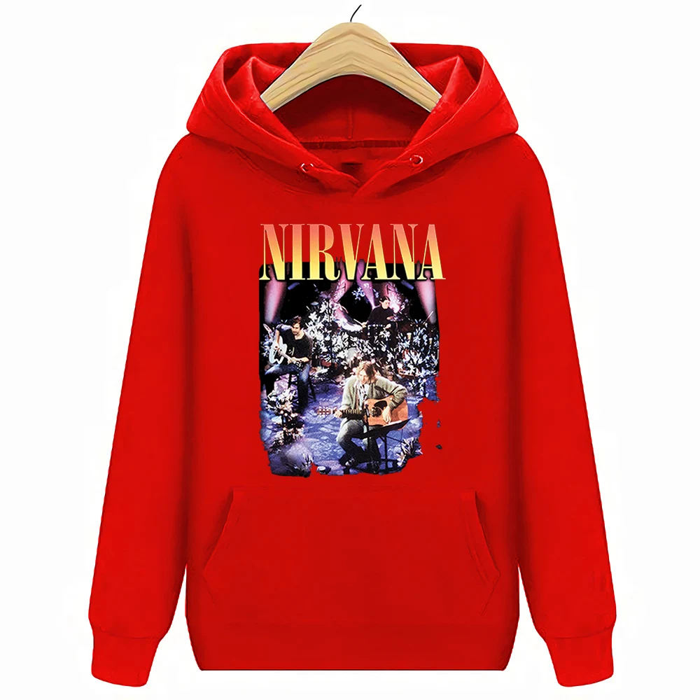 Красный NIRVANA-MTV UNPLUGGED-Официальный толстовки - Цвет: Красный