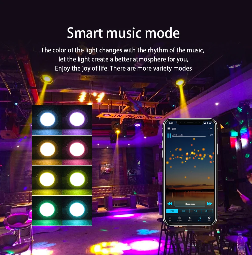 Smart LED Downlight Dimming Round Spot Light RGB Color Changing 2700K-6500K Warm Cool light Work with Alexa Google Home