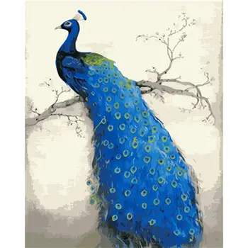 

SELILALI 40x50cm Framed Blue Animal Picture By Numbers Handpainted Home Decoration Painting By Number Wall Artwork DIY Gift