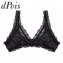 Пикантное женское нижнее белье мягкое легкое кружево тесьма с оборками треугольник бюстгальтер Топ без косточек бюстгальтер без подкладки Топ без подушек Бралетт женская ночная рубашка