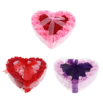 

24pcs Women Romantic Rose Soap Flowers with Exquisite Gift Box for Wedding Decor Valentine's Day Birthday Mother's Day