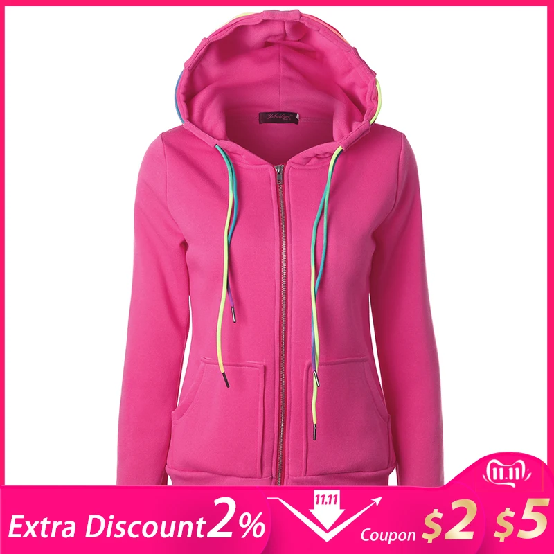  Sisjuly Rose Red Yellow Blue Green Black Zipper Hoodie Pocket Drawstring Zip Up Hooded Hoodies Wome