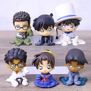 

Detective Conan Chijimasetai Chimera Corps v.4 APTX4869 Jimmy Kudo Hattori Heiji KID Q Version PVC Figures Toys 6pcs/set