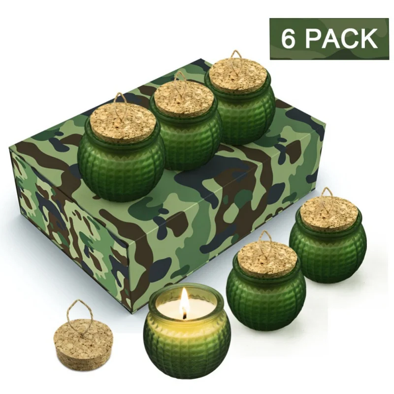 

6 Pcs Candle Creative Army Style For Grenade Shaped Scented Candle Soy Wax Plant Essential Oil Smokeless Candle Gift SetHF