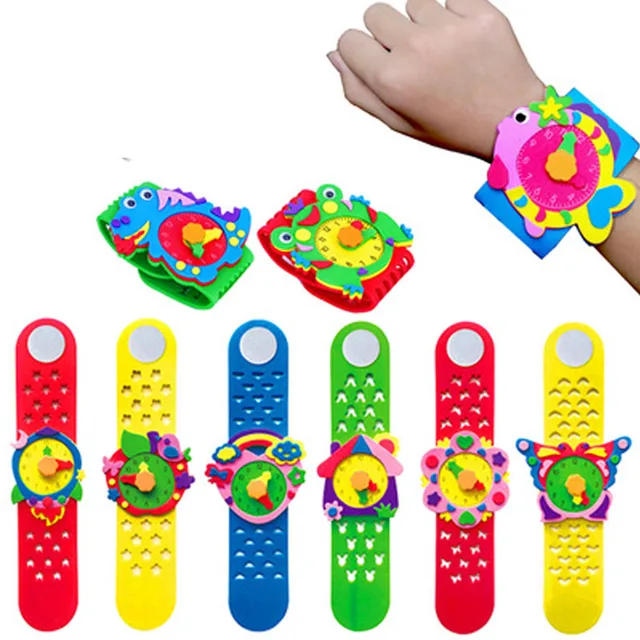 3Piece DIY EVA Foam Craft Children Watches For Boys Girls Kids Educational Toys Knutselen Kinderen Activités Enfants Creatifs 2