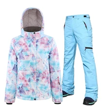 Searipe лыжный костюм для женщин сноуборд набор утолщенный теплый ветрозащитный зимний костюм женский дышащий Открытый Водонепроницаемая Лыжная одежда