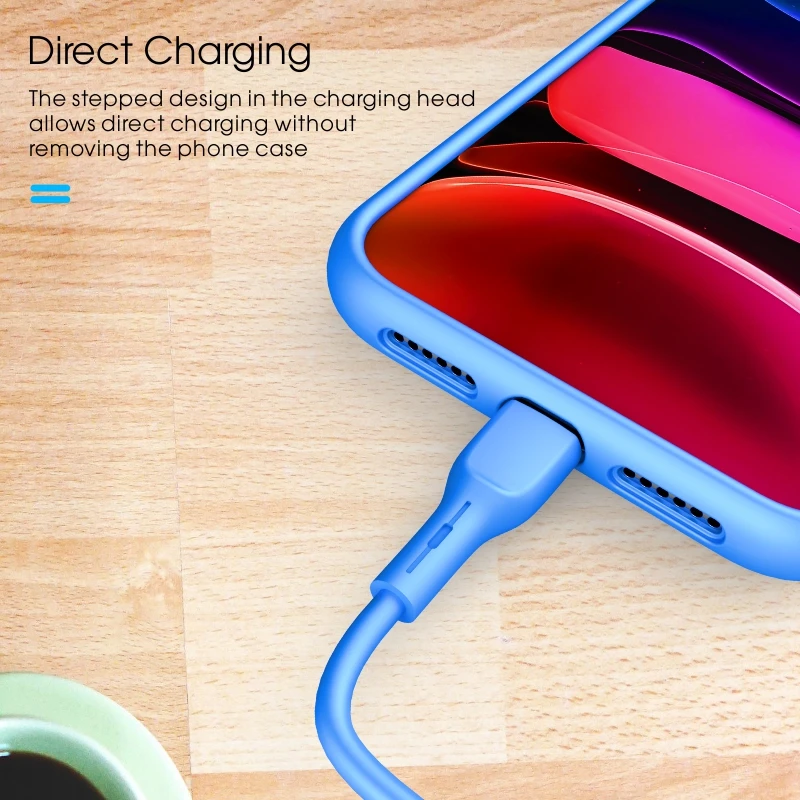 Силиконовый кабель для быстрой зарядки Vothoon 3A 1 м Micro USB Type C iphone 11pro xs 8 Samsung Huawei