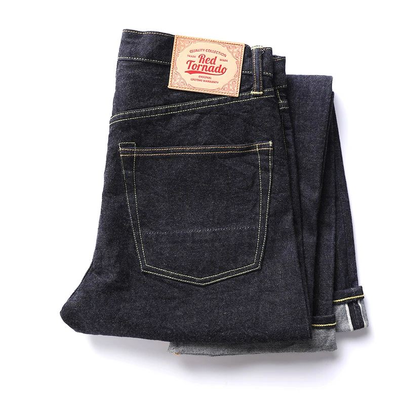 47501-0002 Размер 28-42 винтажные 14 унций сырой Индиго selvage стильные брюки мужские повседневные сырой джинсы