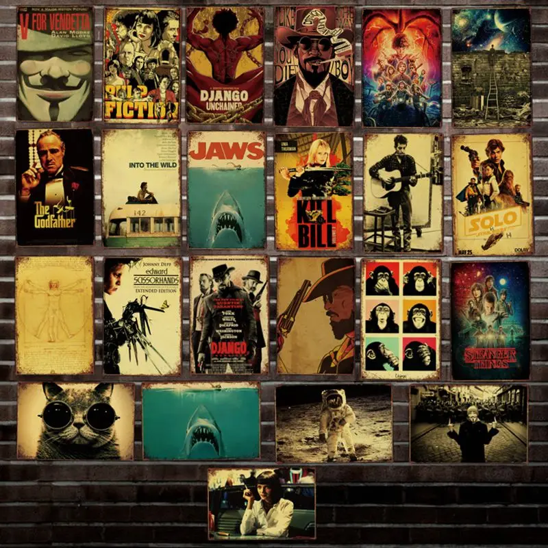 

[ Mike86 ] Movie JAWS GOD FATHER Monkey Metal Sign Vintage Pub Store Retro Iron Painting art Poster Art 20*30 CM LT-1788