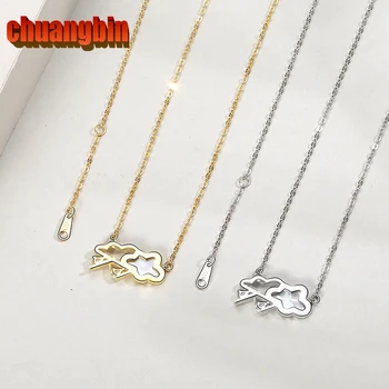 

Genuine S925 Sterling Silver Cloud Shell Necklace Female Fashion Creative Korean White Shell Clavicle Chain