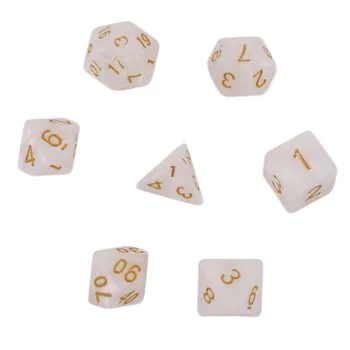 

Bright Color 7 Pcs Set Creative Multi-Faceted Pearl Gemmed Acrylic Dice16-20mm D4 D6 D8 D10 D12 D20 In Stock