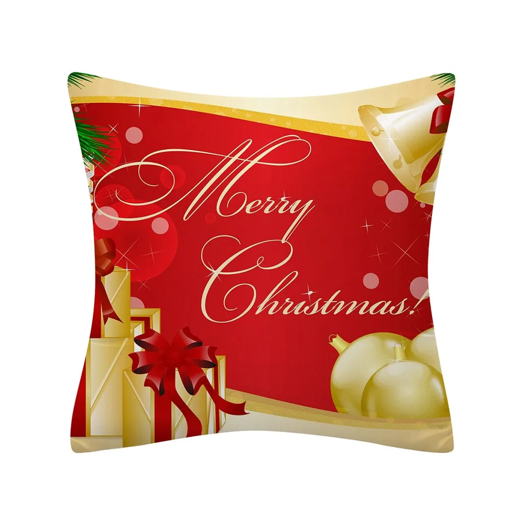 Рождественская Подушка, европейский стиль, домашний декор, наволочка, блестящий диван из полиэстера, наволочка для подушки, домашний декор, наволочка - Цвет: J