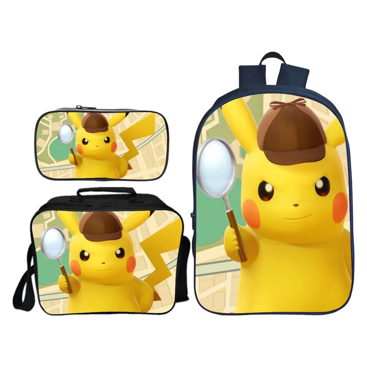 Новое поступление, 3 шт./компл., школьный рюкзак Pokken Tournament для детей, повседневные школьные ранцы для мальчиков и девочек, подарок Mochila - Цвет: same as picture