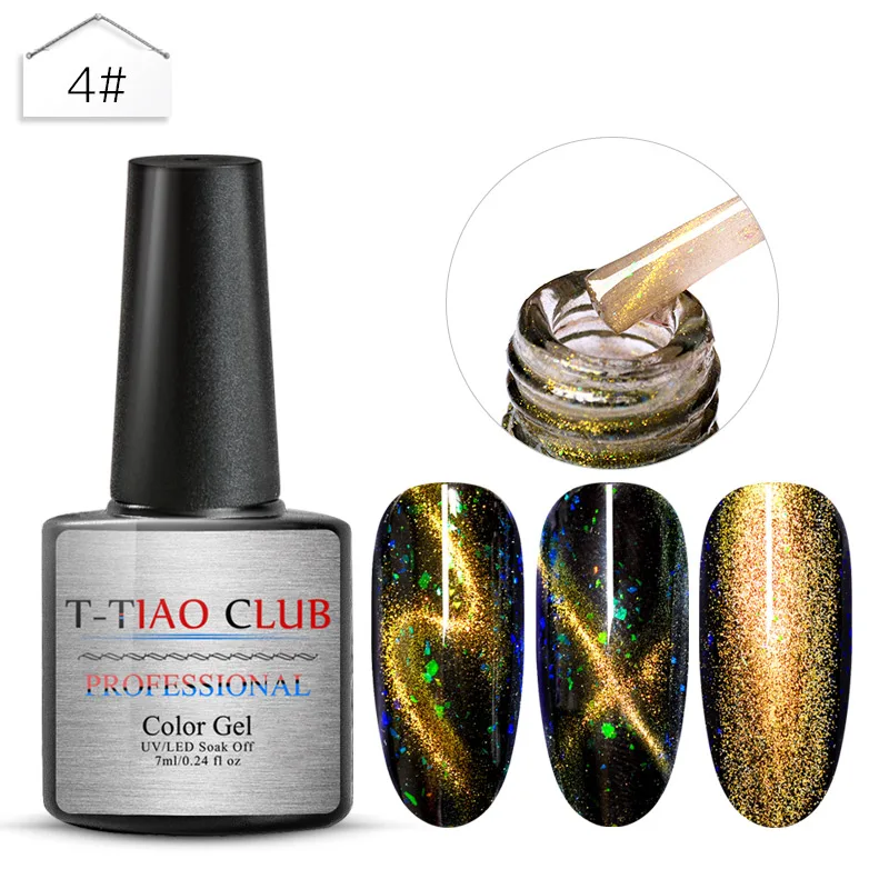 T-TIAO CLUB звездное небо Гель-лак для использования с магнитом лак 3D кошачий глаз замочить от блесток УФ гель для ногтей Гель-лак для маникюра 6 цветов - Цвет: AAK0810