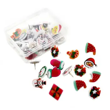 

40PCS Thumb Tacks Decorative Map Thumbtacks Push Pins for Cork Board School Office Cartoon Stationery Christmas Gift