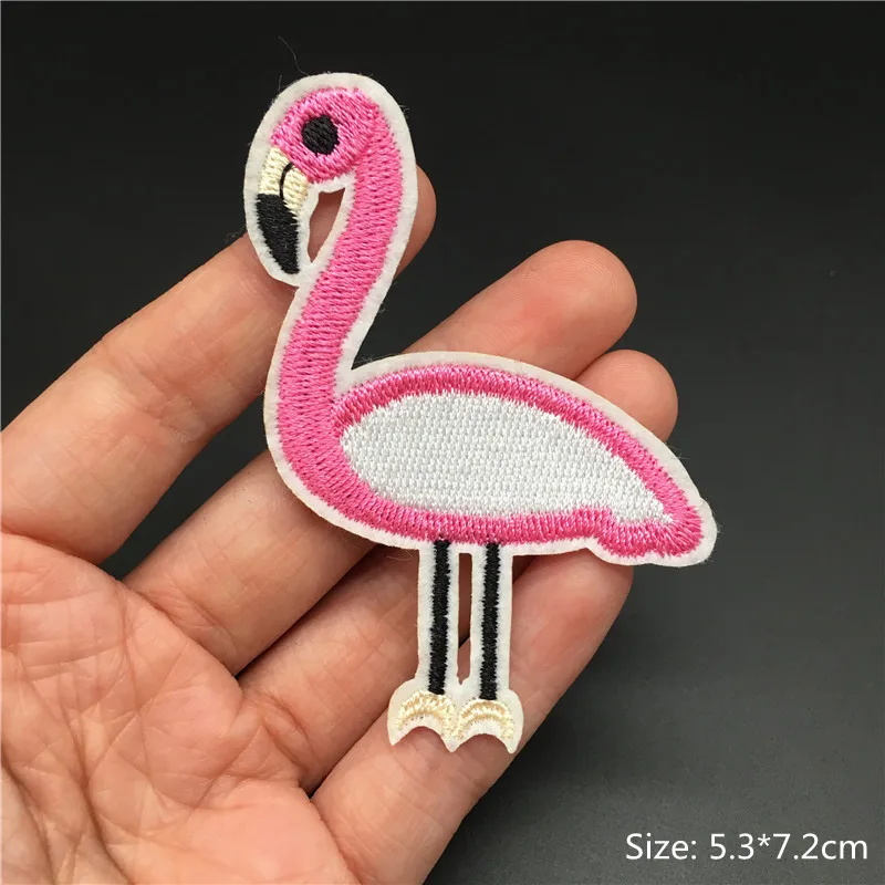 Cartoon Rosa Flamingo Alien Patches Kleidung Kinder Gestickte Diy Streifen für Kleidung Abzeichen Eisen auf Patches Applikationen – Detail 15