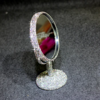 

Double Sided Mirror Metal Crystal Plane 3X Magnifier Princess Make-Up Tool Wedding Favor Home Decorations