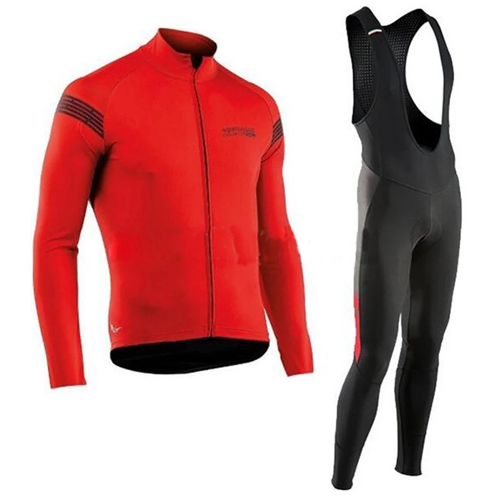 NW Весна и Осень Велоспорт Джерси Мужской дышащий с длинным рукавом костюм для верховой езды велосипедная одежда для велоспорта рубашка нагрудник брюки - Цвет: Bib Shorts suit