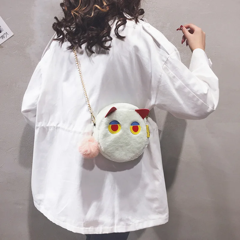 

Maomao Bag Women's 2019 New Style Cartoon Funny Small round Bag Fashion Chain Small round Bag