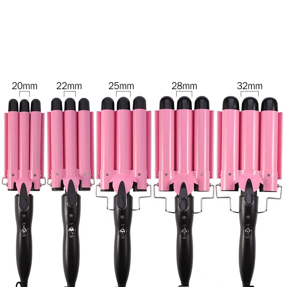 3 barril curling iron wand 25mm ondulação