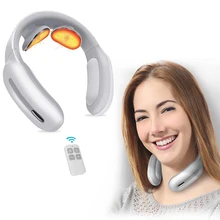 

Smart Neck Massager with Heat for Neck Pain Relief Cordless Neck Massage Tool with Remote Birthday Gifts for Women Mom Men