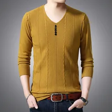 HO осенний свитер с v-образным вырезом для молодых мужчин, однотонный жаккардовый свитер, модный