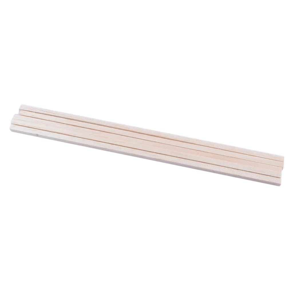 10pcs 5*5*250mm Square Balsa Wood Sticks Smooth Woodcraft Stick Dowel Rods
