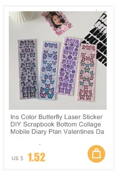 1Pc Ins Gradient Laser Rose Series Decoration Laser Stickers Scrapbooking Hand Account Cute Stationery Sticker School Suppliesr