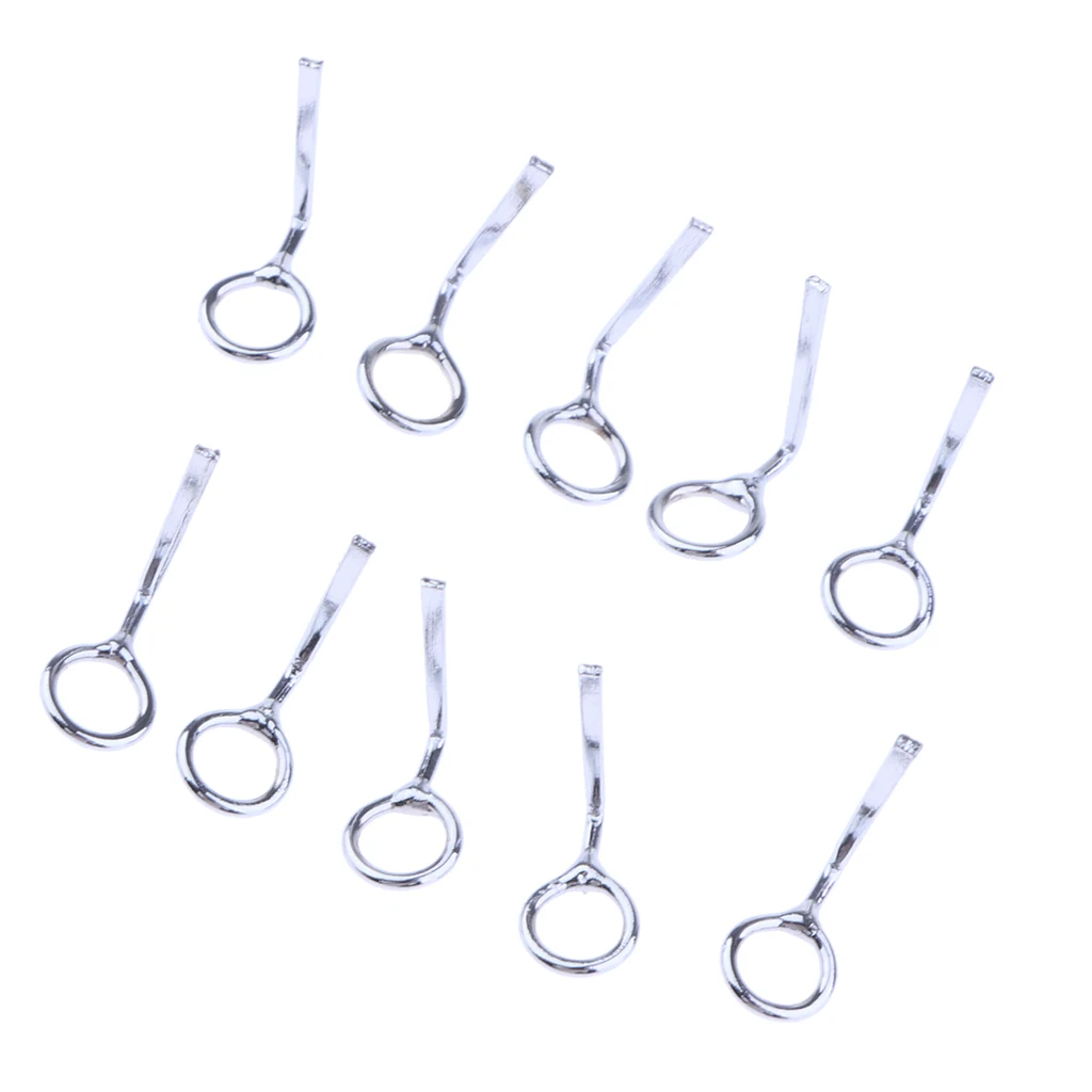 10Pcs Fishing Rod Guide Line Ring Single Leg Guides Stainless Steel Eye Rings for Lure Rod