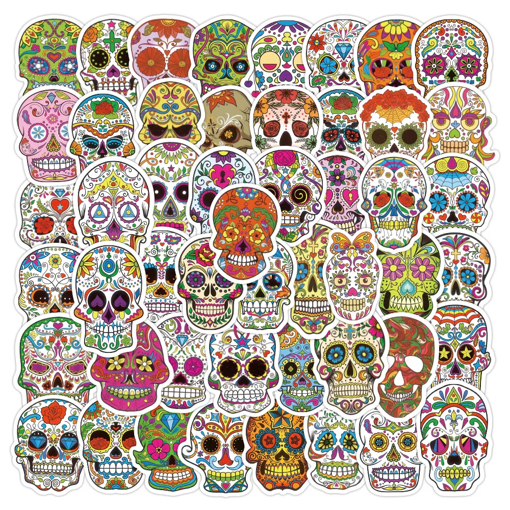 

10/30/50PCS Colorful Skull Graffiti Stickers Skateboard Laptop Motorcycle Phone Luggage Cool Waterproof Sticker Decal Kid Toy