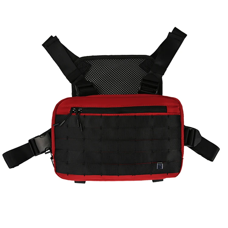 Мужская нагрудная сумка белая в стиле хип-хоп Уличная функциональная тактическая нагрудная сумка для мужчин черная сумка на плечо уличная Женская поясная сумка - Цвет: Красный