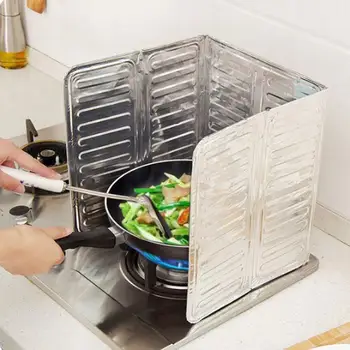 

Aluminum Foil Kitchen Oil Baffle Foldable Plate Kitchen Frying Pan Oil Splash Protection Screen 84*32.5cm Kichen Accessories