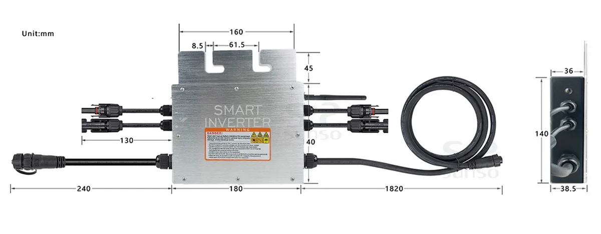 Micro-onduleur STEPUP TECH SP-800: Double MPPT, Norme DIN VDE