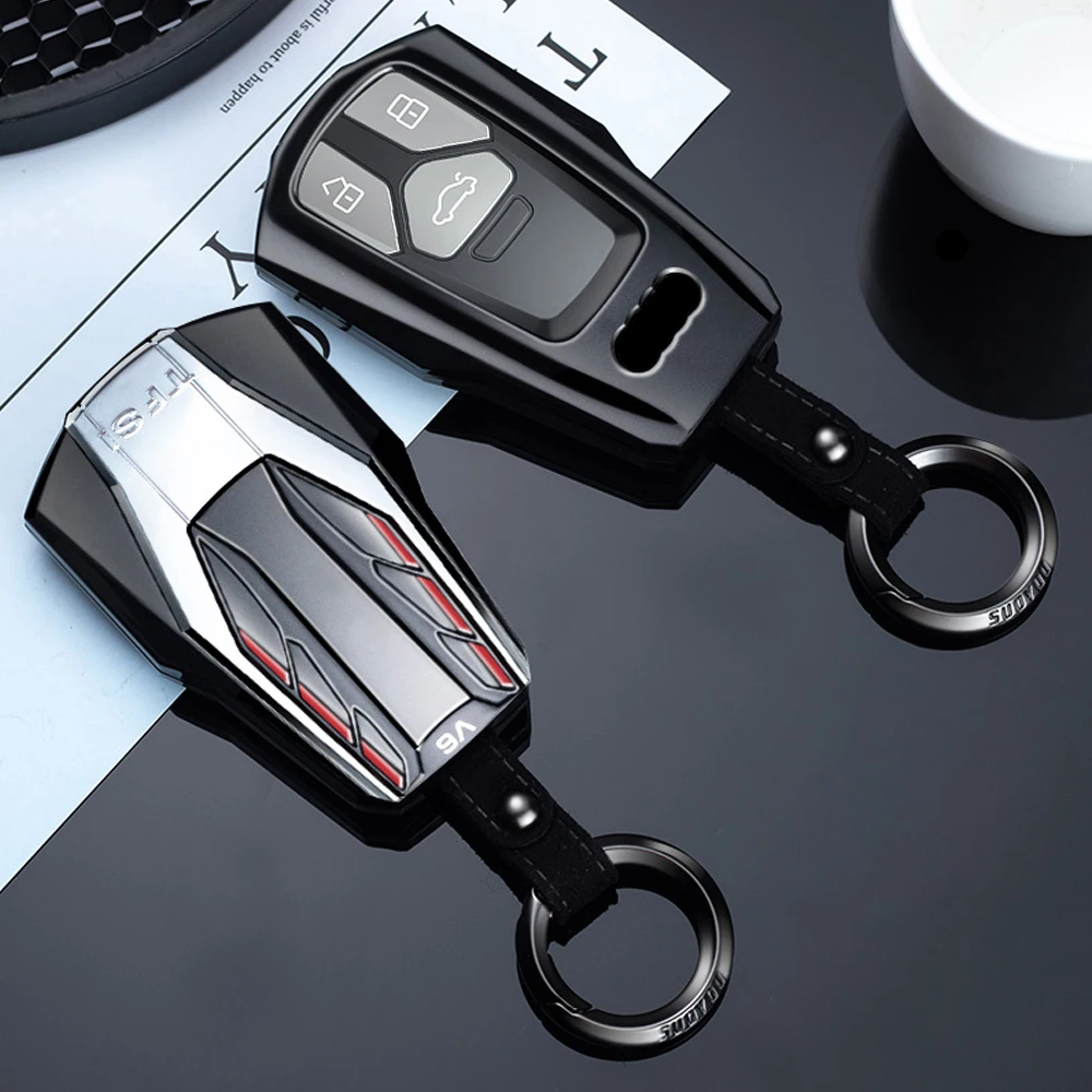 

Auto Car Styling ABS Key Case For Audi A1 A2 A3 A4 A5 A6 A7 A8 A4L B9 Q5 Q7 TT A6L QT S5 S7 8S S4 Car Holder Shell Remote Cover