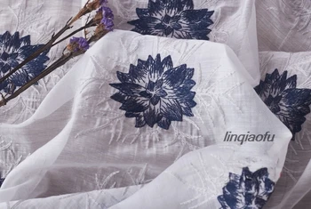 

Original high quality summer day silk bottom frying embroidered fabric