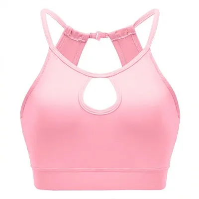 pink Zhangyunuo, женский сексуальный спортивный бюстгальтер с открытой спиной, дышащий бюстгальтер для йоги, топ для фитнеса, для женщин, для тренажерного зала, пуш-ап, для тренировок, спортивный укороченный топ - Цвет: pink