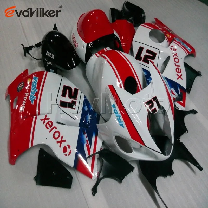 Пользовательские ABS обтекатель для GSX-R1300 1997-2007 1998 1999 2000 2001 2002 2003 2004 2005 2006+ винты+ белый H2