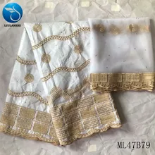 LIULANZHI вышивка Белая парча Африканский Базен тиссу хлопковое платье Вечерние Riche ткани для женщин Базен ML47B79