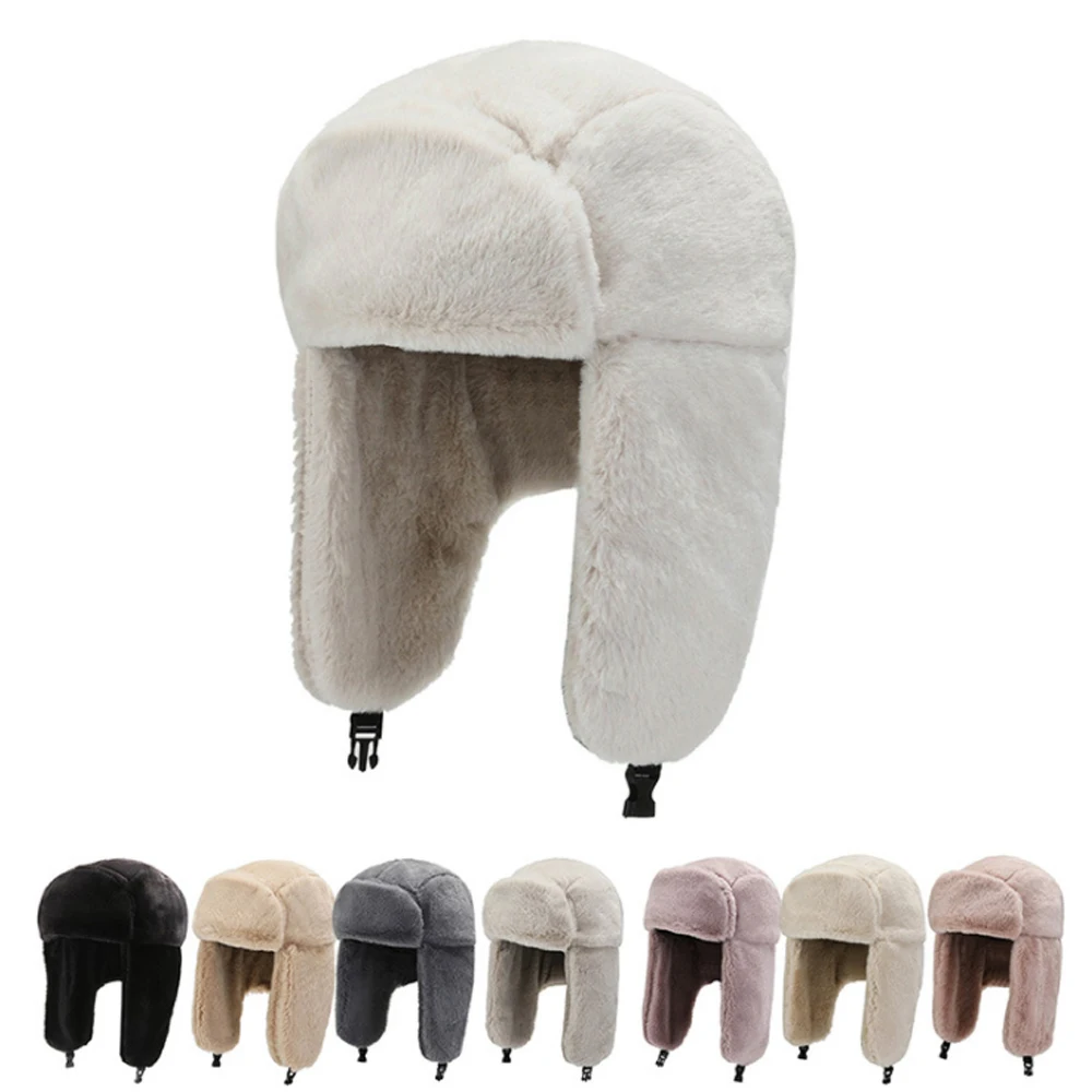 Winter Men Women Windproof Thick Plush 