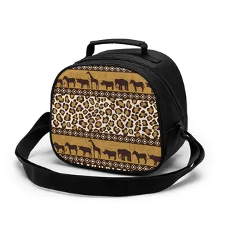 

African Wild Animals And Skin Portable Insulated Lunch Bag Thermal Food Picnic Lunch Bags for Kids Cooler Lunch Box Bag