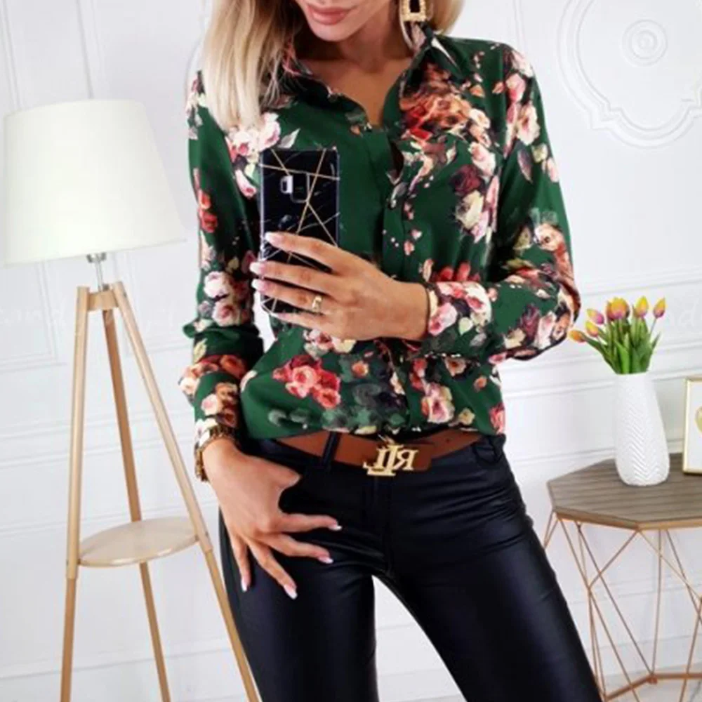 

Fashion Women Blouses 2020 Spring Blouse Tops Shirts Turn-down Collar bodycon blouses Elegant Work Shirt Blusas Mujer D30