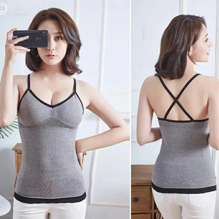 

2019 New Seamless Vest For Women Band lingerie Pad Tube Top Tank Top Cross Straps One-piece Underwear Camisoles Bra