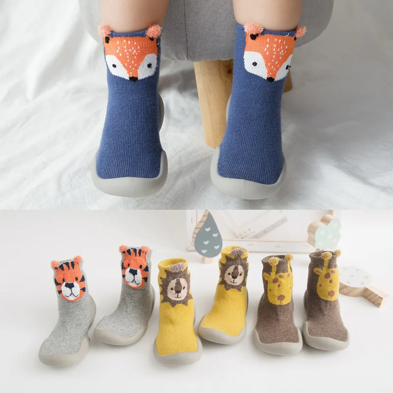 Г. Детские носки-тапочки весенне-осенние детские противоскользящие носки до лодыжки на толстой подошве для раннего образования домашние носки