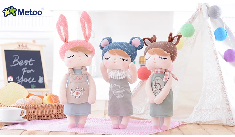 Metoo в штучной упаковке Фруктовые Куклы кукла Анджела мягкие ToysAnimals детская одежда для девочек для мальчиков Kawaii Детские Плюшевые мультфильм кролик, мягкие игрушки