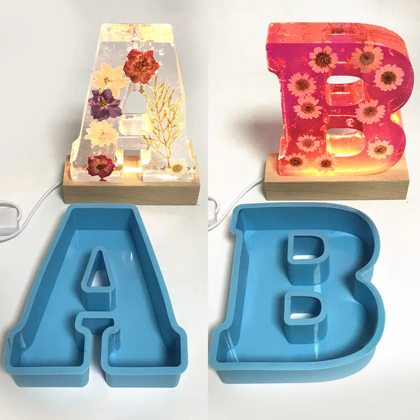 Silicone Letter Silicone Molds Epoxy Resin  Large Letters Decoration Led  Party - Resin Diy&silicone Mold - Aliexpress